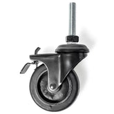 3" Single Caster Wheel With Brake, Black