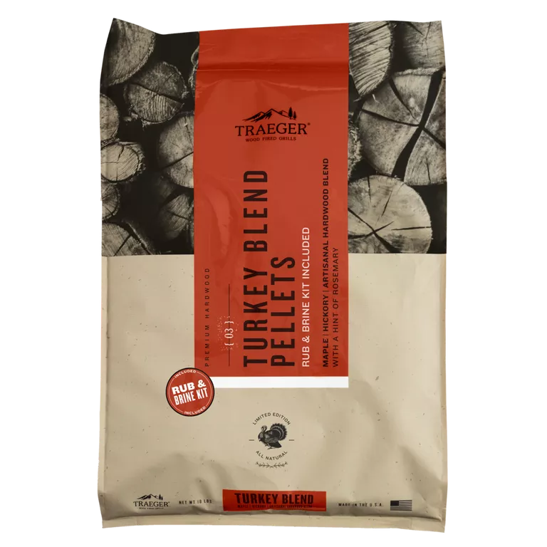 Turkey Blend Wood Pellets with Brine & Rub Kit